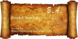 Boskó Adrián névjegykártya