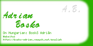 adrian bosko business card